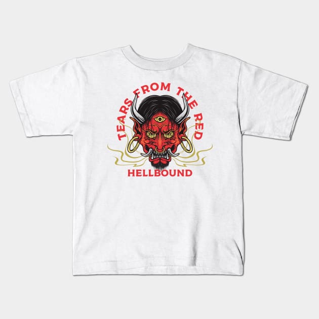 hannya oni mask tears from the red Kids T-Shirt by Gientescape